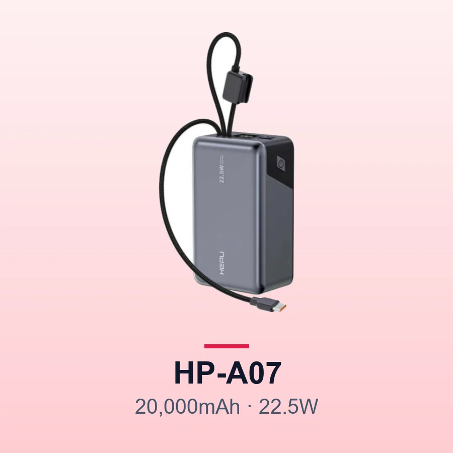 HEPU HP-A07 20,000mAh 22.5W Fast Charge Power Bank