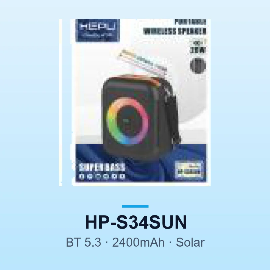 HEPU HP-S34SUN Bluetooth Speaker (Solar Rechargeable)