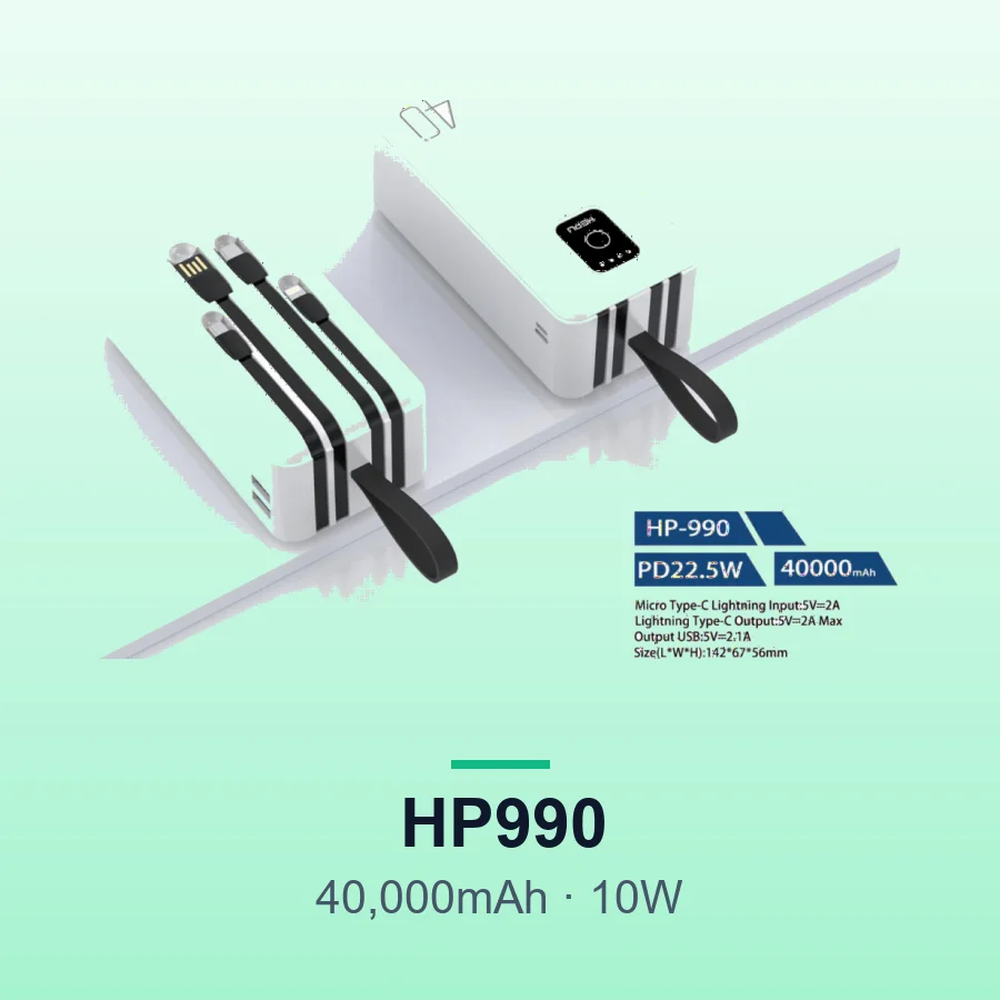 HEPU HP990 40,000mAh 10W Fast Charge Power Bank