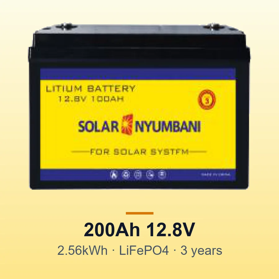 Solar Nyumbani 12.8V 200Ah Lithium Battery (2.56kWh)