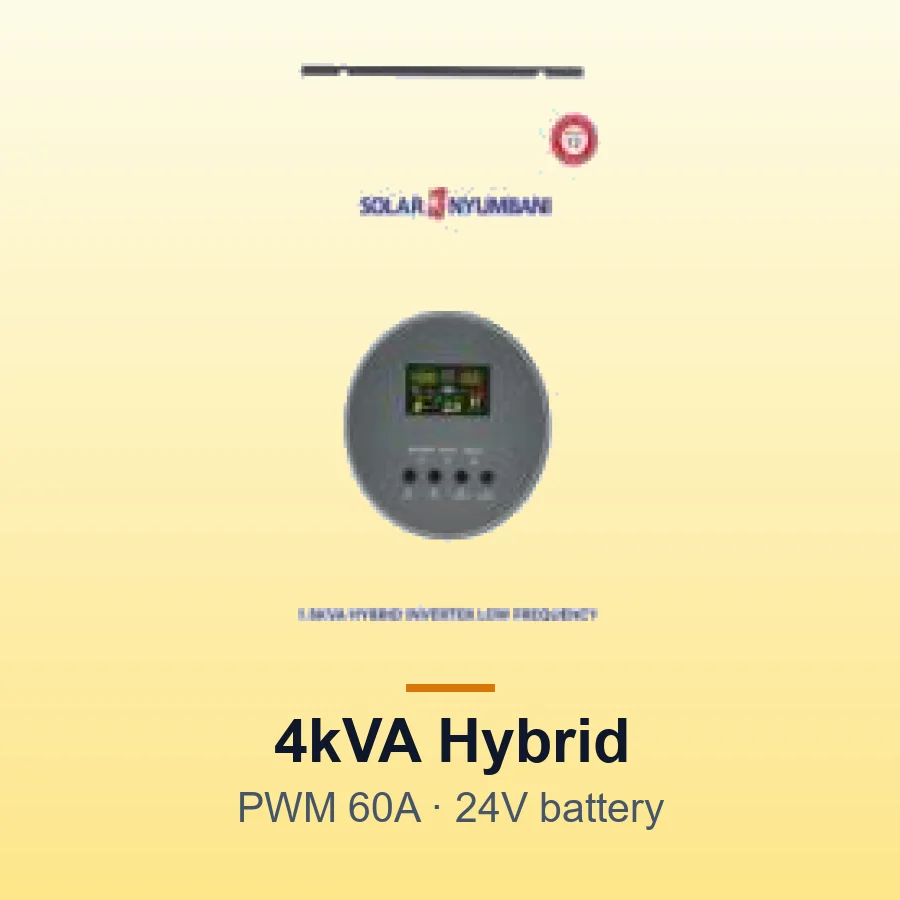 Solar Nyumbani 4kVA (3000W) Hybrid Solar Inverter - PWM 60A